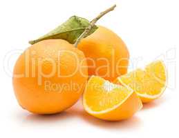 Fresh orange isolated on white