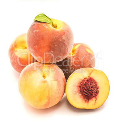 Fresh peach isolated on white