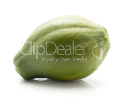 Fresh raw papaya isolated on white