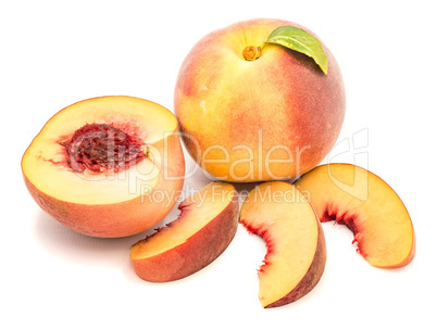 Fresh peach isolated on white