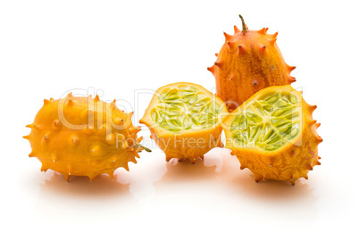 Fresh kiwano isolated on white