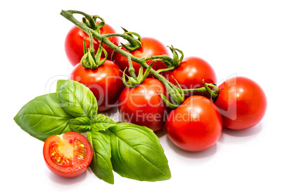 Red cherry tomatoe isolated