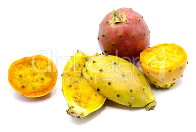 Fresh opuntia isolated on white