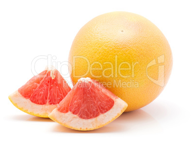 Red grapefruit isolated on white