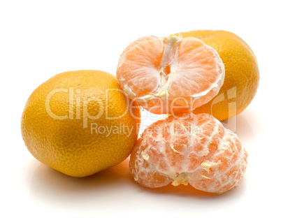 Fresh raw tangerine isolated on white