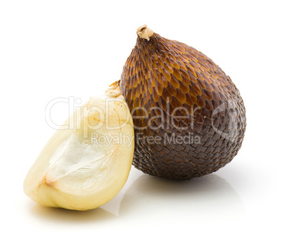 Fresh raw salak isolated on white