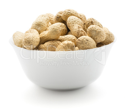 Raw peanut isolated on white