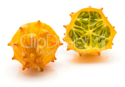 Fresh kiwano isolated on white