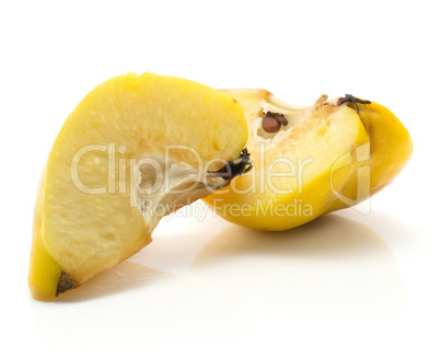 Fresh raw quince isolated on white