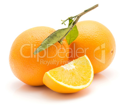 Fresh orange isolated on white