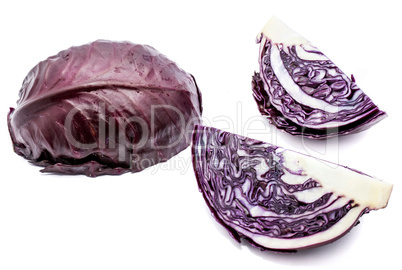 Fresh red cabbage isolated on white