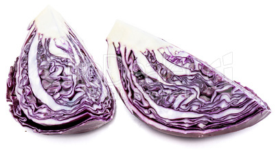 Fresh red cabbage isolated on white