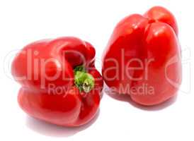 Fresh red paprika isolated on white