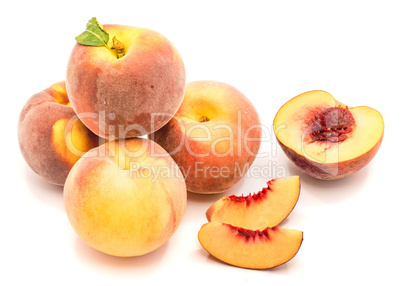 Fresh peach isolated on white