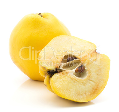 Fresh raw quince isolated on white