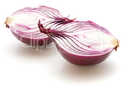 Fresh red onion isolated on white