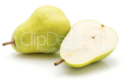 Green pear isolated on white