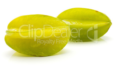 Fresh carambola isolated on white