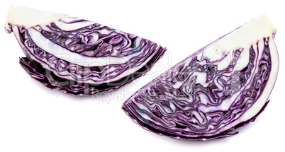 Fresh red cabbage isolated on white