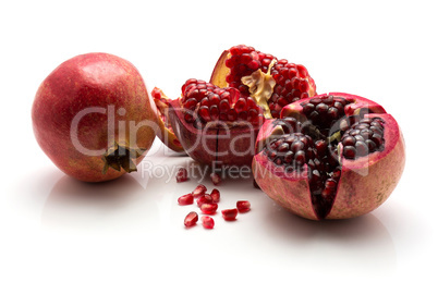 Fresh pomegranate isolated on white