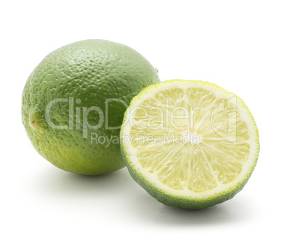 Fresh isolated lime on white