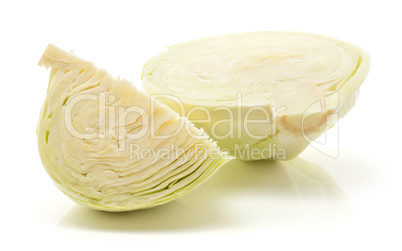 Raw white cabbage isolated on white