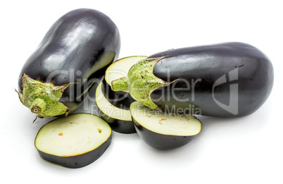 Fresh isolated eggplant on white