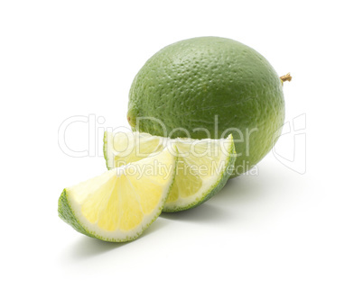 Fresh isolated lime on white