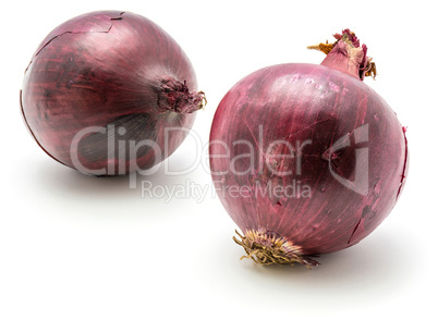 Fresh red onion isolated on white