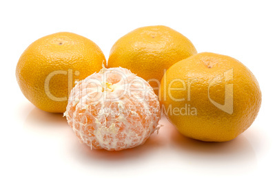 Fresh raw tangerine isolated on white