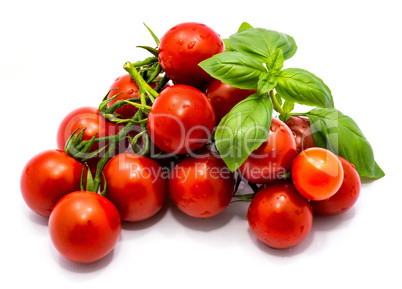 Red cherry tomatoe isolated