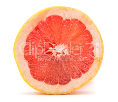 Red grapefruit isolated on white