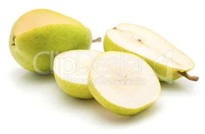 Green pear isolated on white