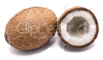 Fresh coconut isolated on white