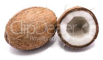 Fresh coconut isolated on white