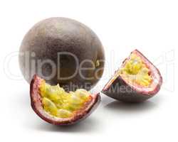 Fresh passion fruit isolated on white