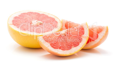 Red grapefruit isolated on white