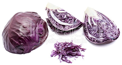 Fresh red cabbage isolated on white