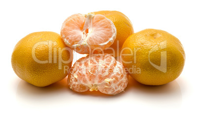 Fresh raw tangerine isolated on white