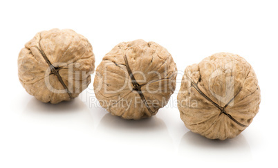 Raw walnut isolated on white