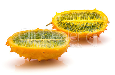 Fresh kiwano isolated on white