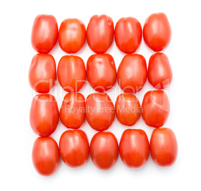 Red cherry tomatoes (bobulienka variety) isolated on white