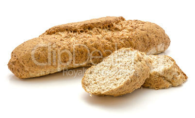 Wheat bran bread isolated on white