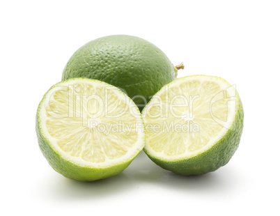 Fresh isolated lime on white