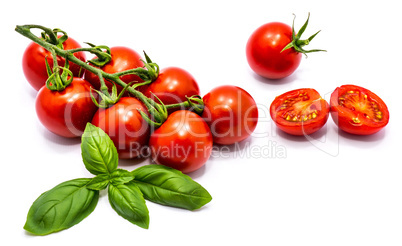 Red cherry tomatoe isolated