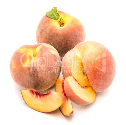 Fresh peach isolated on white