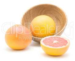 Red grapefruit isolated on white