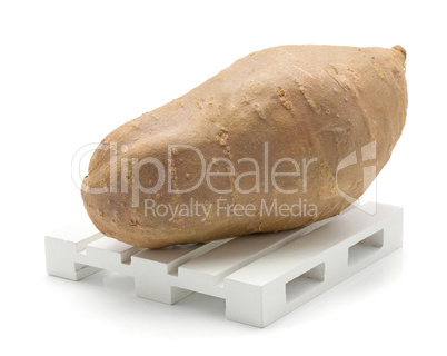 Fresh raw sweet potato isolated on white