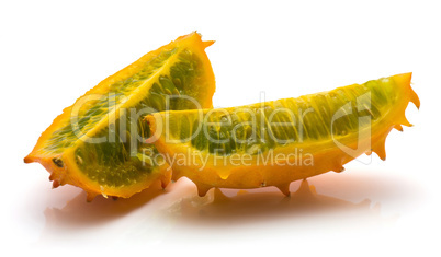 Fresh kiwano isolated on white