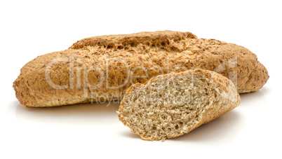 Wheat bran bread isolated on white